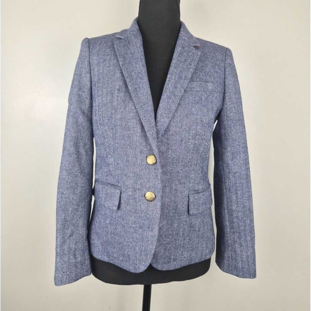 NWT J.Crew Factory Herringbone Wool Schoolboy Blazer Preppy Academia Collegiate